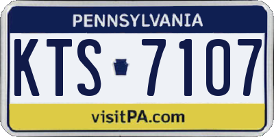 PA license plate KTS7107