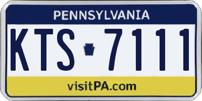 PA license plate KTS7111