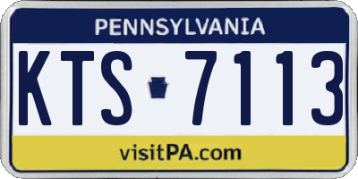 PA license plate KTS7113