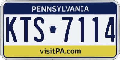 PA license plate KTS7114