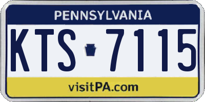 PA license plate KTS7115