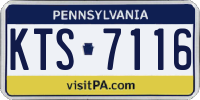 PA license plate KTS7116