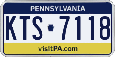 PA license plate KTS7118