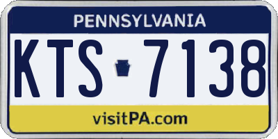 PA license plate KTS7138