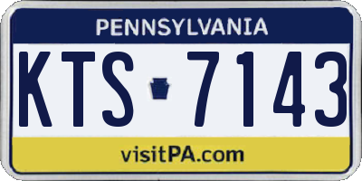 PA license plate KTS7143