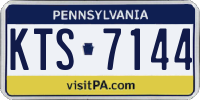 PA license plate KTS7144