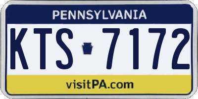 PA license plate KTS7172