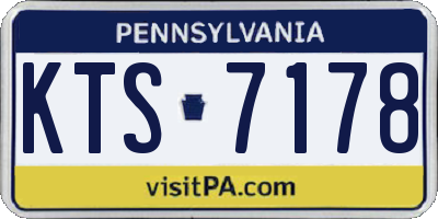 PA license plate KTS7178