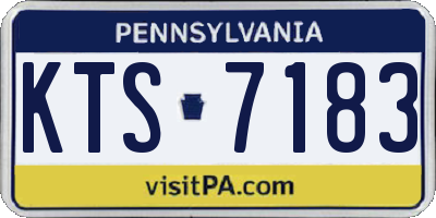 PA license plate KTS7183