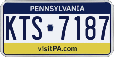PA license plate KTS7187