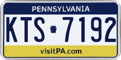PA license plate KTS7192