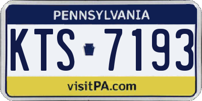 PA license plate KTS7193
