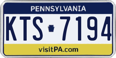 PA license plate KTS7194
