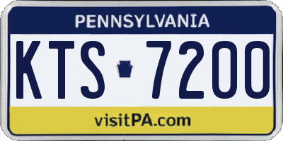 PA license plate KTS7200