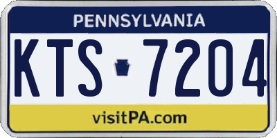 PA license plate KTS7204