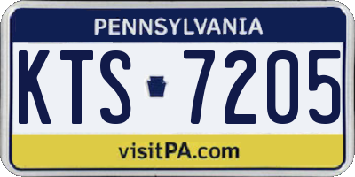 PA license plate KTS7205