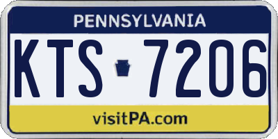PA license plate KTS7206