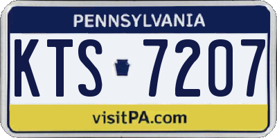 PA license plate KTS7207