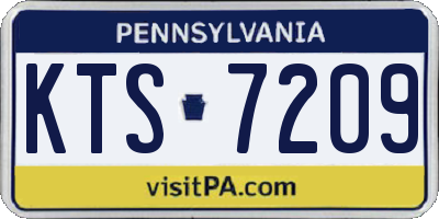 PA license plate KTS7209
