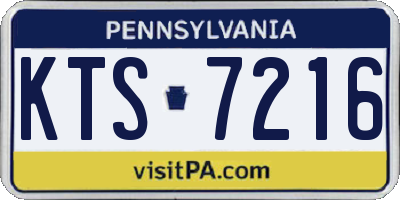 PA license plate KTS7216