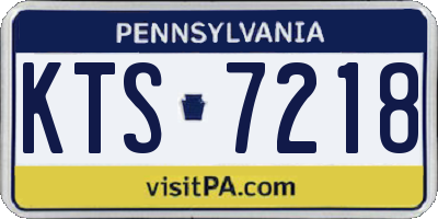 PA license plate KTS7218