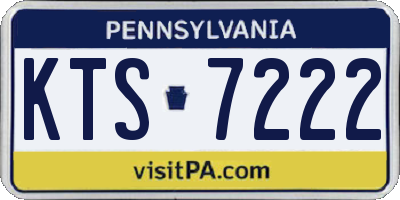 PA license plate KTS7222