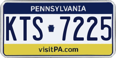 PA license plate KTS7225