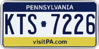 PA license plate KTS7226