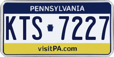 PA license plate KTS7227