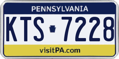 PA license plate KTS7228