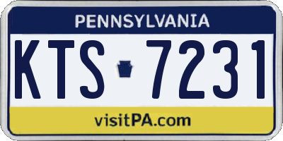 PA license plate KTS7231