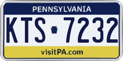 PA license plate KTS7232