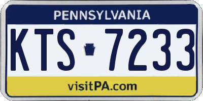 PA license plate KTS7233