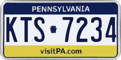 PA license plate KTS7234
