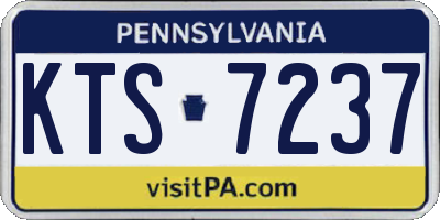 PA license plate KTS7237