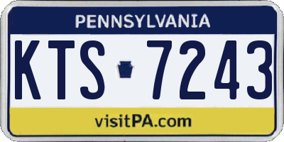 PA license plate KTS7243