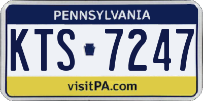 PA license plate KTS7247