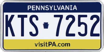 PA license plate KTS7252
