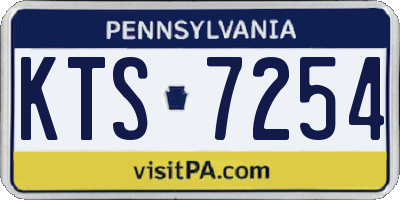 PA license plate KTS7254