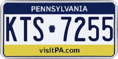 PA license plate KTS7255