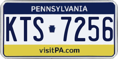 PA license plate KTS7256