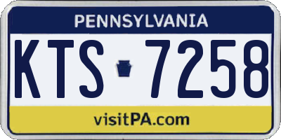 PA license plate KTS7258