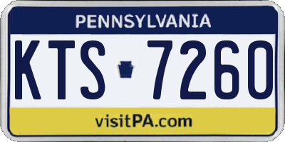 PA license plate KTS7260