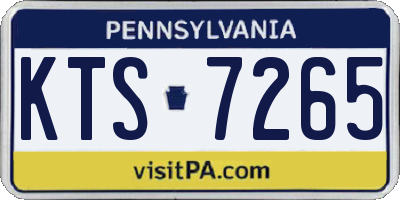 PA license plate KTS7265