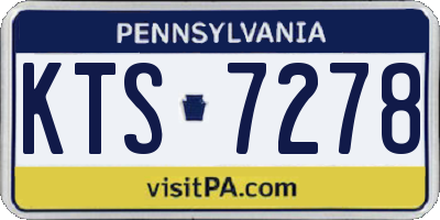 PA license plate KTS7278