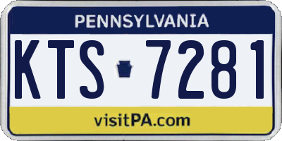 PA license plate KTS7281
