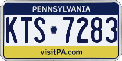 PA license plate KTS7283