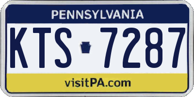 PA license plate KTS7287
