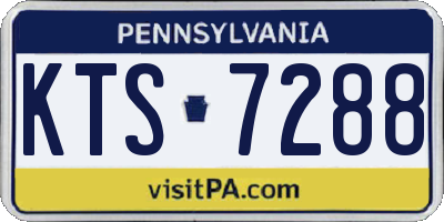 PA license plate KTS7288
