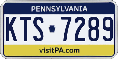 PA license plate KTS7289